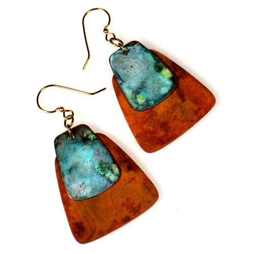 Click to view detail for EC-138 Earrings, Bohemian Chic; Double Trapezoid $95